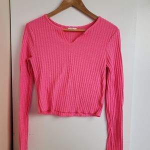 Areden Hot Pink Cropped Sweater.